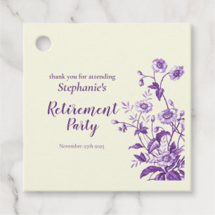 Women's Retirement Party Lavender Wildflower  Favor Tags
