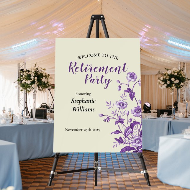 Women's Retirement Party Lavender Wildflower  Foam Board (Creator Uploaded)