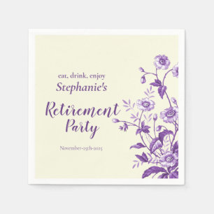 Women's Retirement Party Lavender Wildflower  Napkins