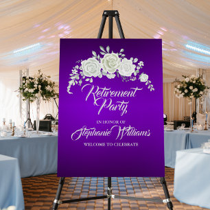 Women's Retirement Party Vintage White Rose Foam Board