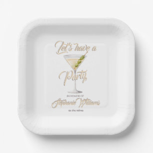 Women's Retirement Summer Cocktail Party Paper Plates