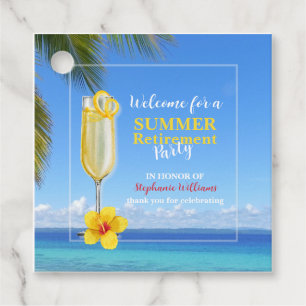 Women's Retirement Summer Ocean Cocktail Party Favor Tags