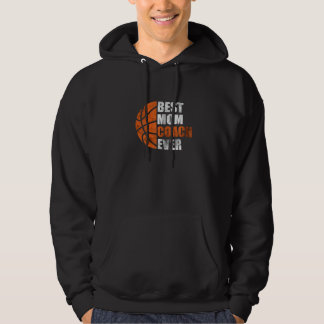 Womens Retro Best Basketball Mom Coach Ever Mother Hoodie