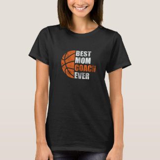 Womens Retro Best Basketball Mom Coach Ever Mother T-Shirt