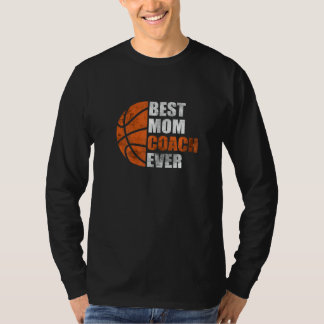 Womens Retro Best Basketball Mom Coach Ever Mother T-Shirt