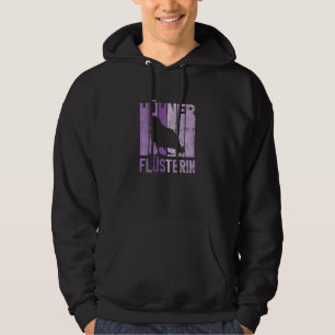 Womens Retro Chickens Whisper Farmer Purple Chick Hoodie