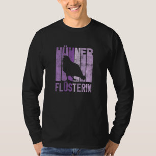 Womens Retro Chickens Whisper  Farmer Purple Chick T-Shirt