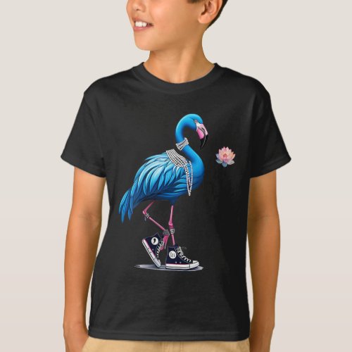 Womens Retro Flamingo Chucks And Pearls Comma La K T_Shirt