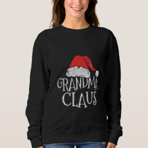 Womens Retro Grandma Claus  Funny Christmas Santa  Sweatshirt