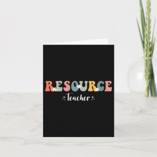 Womens Retro Groovy Resource Teacher Appreciation Card