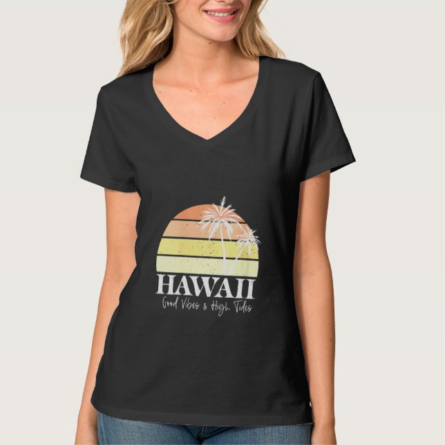 Womens Retro Hawaii Hawaiian Summer Beach Tropical T-Shirt (Front)