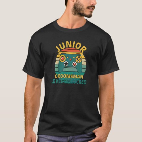 Womens Retro Junior Groomsman Gaming Video Console T_Shirt