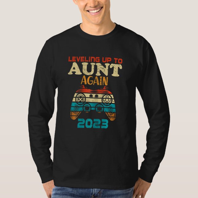 Womens Retro Leveling Up To Aunt Again 2023 Promot T-Shirt (Front)