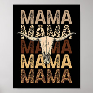 Womens Retro Mama Funny Mothers Day Gifts For Mom Poster