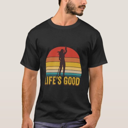 Womens Retro Paddleboard Sup LifeS Good Sup Sloga T_Shirt