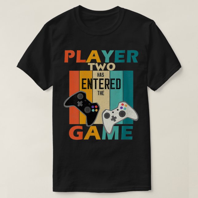 Womens Retro Player Two Has Entered Game Gamer Gam T-Shirt (Design Front)
