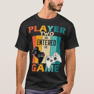 Womens Retro Player Two Has Entered Game Gamer Gam T-Shirt