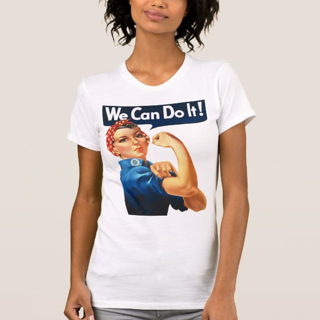 Womens Retro Rosie the Riveter T Shirt (Front)