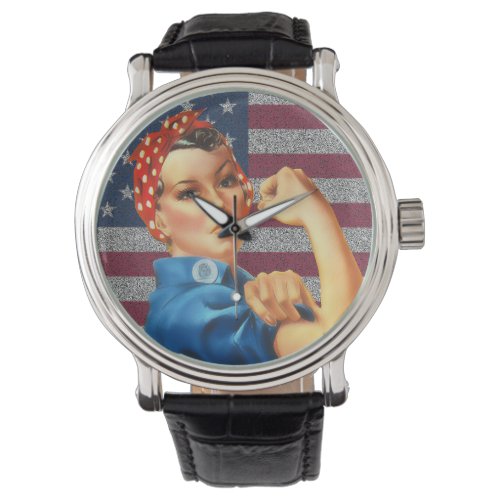 Womens Retro Rosie the Riveter Watch