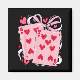 Womens Retro Six Seven 67 Meme Valentines Day Play Magnet