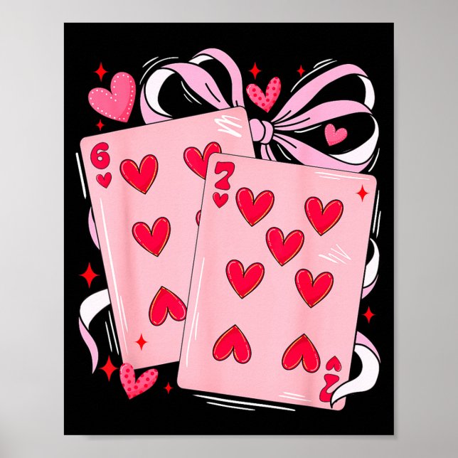 Womens Retro Six Seven 67 Meme Valentines Day Play Poster (Front)