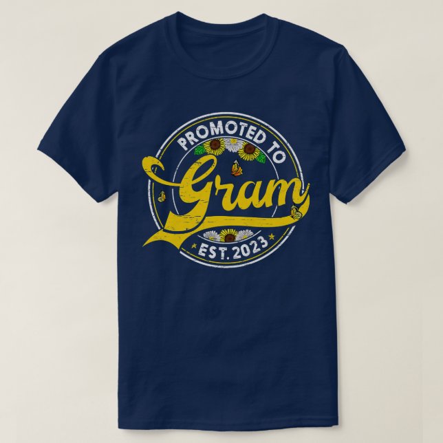 Womens Retro Sunflower Promoted To Gram Est 2023 W T-Shirt (Design Front)