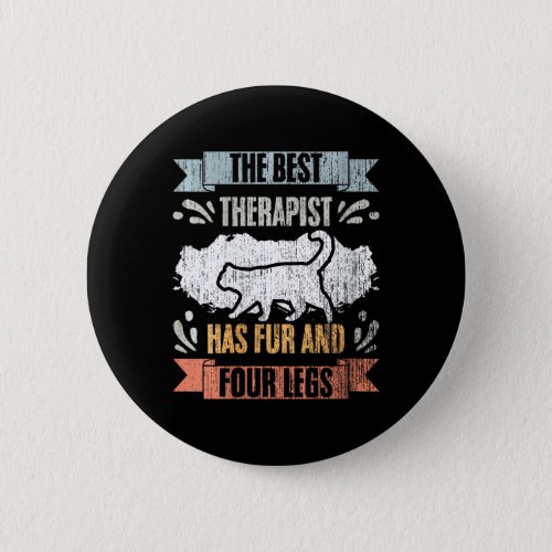 Womens Retro The Best Therapist Has Fur And Four L Button