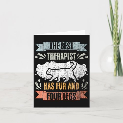 Womens Retro The Best Therapist Has Fur And Four L Card