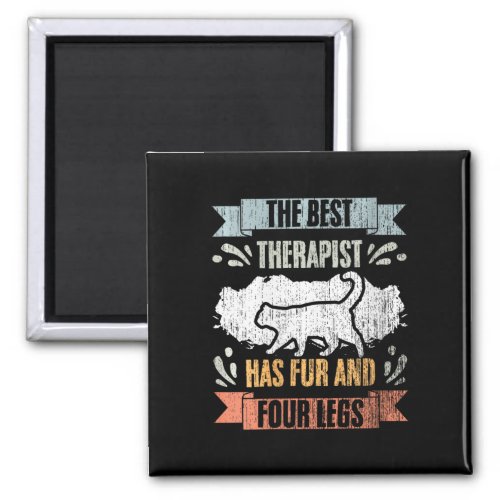 Womens Retro The Best Therapist Has Fur And Four L Magnet