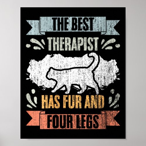 Womens Retro The Best Therapist Has Fur And Four L Poster