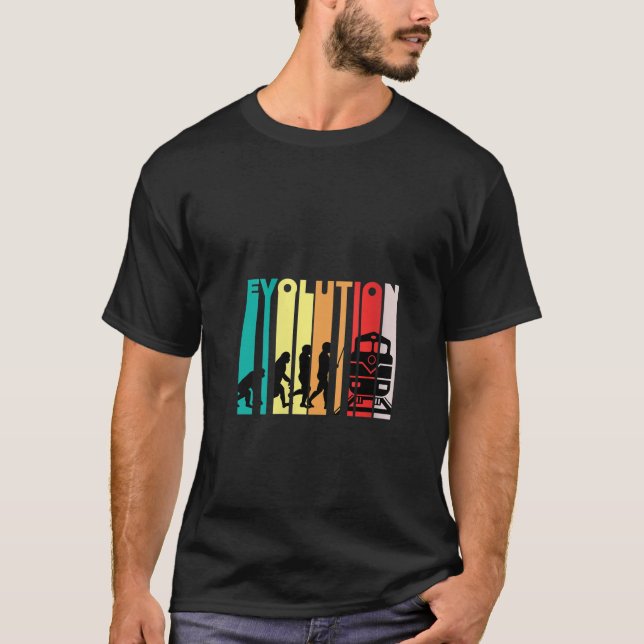 Womens Retro Train Driver Evolution Steam Engine C T-Shirt (Front)