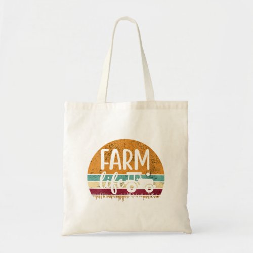 Womens Retro Vintage Farm Life Farming Tractor Fam Tote Bag