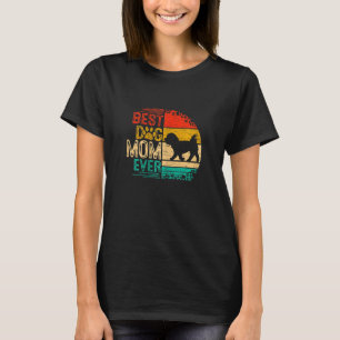 Womens Retro Vintage Sunset Best Maltese Dog Mom E T-Shirt