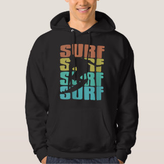 Womens Retro Vintage Surf Surfing Present Gift 663 Hoodie