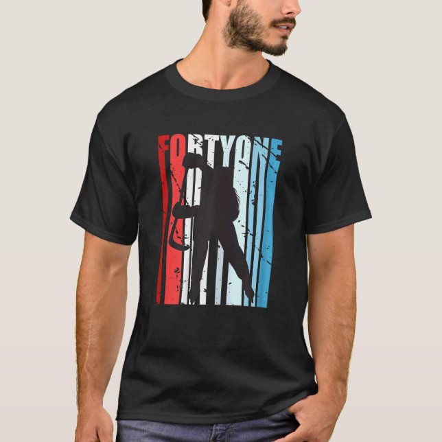 Womens Retro Womens 41st Ice Hockey Birthday Plays T-Shirt (Front)