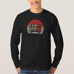 Womens Retro Women's Christian I Love Jesus But I  T-Shirt