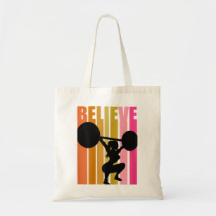 Womens Retro Womens Weightlifting Gym Lover Womans Tote Bag
