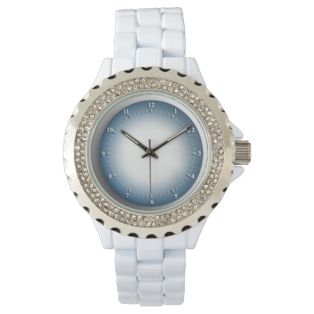 Women's Rhinestone White Enamel Watch (Front)