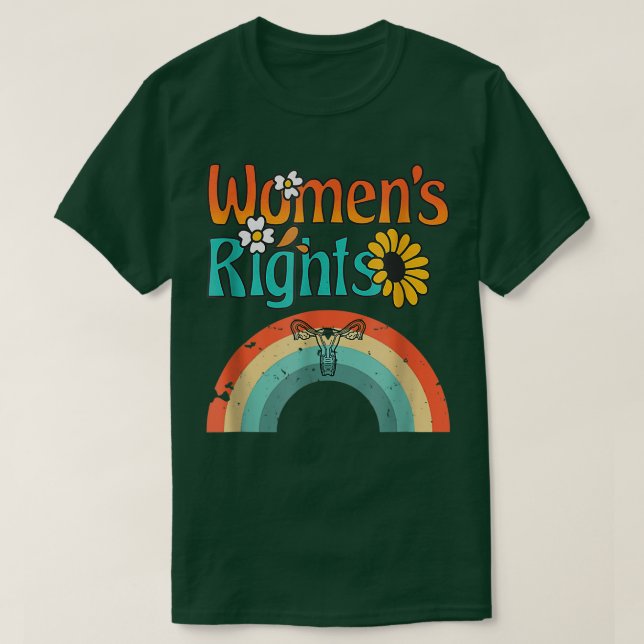 Womens Right Uterus Sunflower Rainbow  T-Shirt (Design Front)