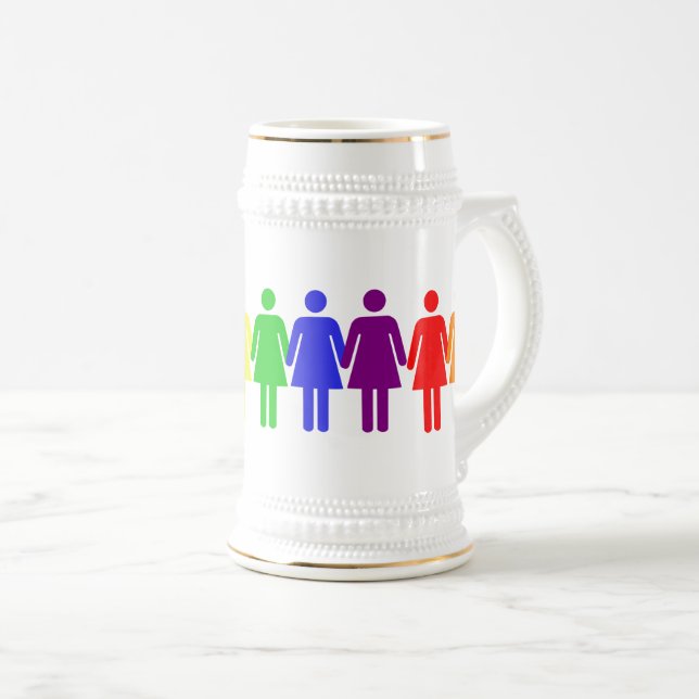 women's rights 2017 LGBTQIA Thunder_Cove Beer Stein (Front Right)