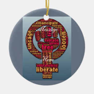 women's rights 2017 raised fist ceramic ornament