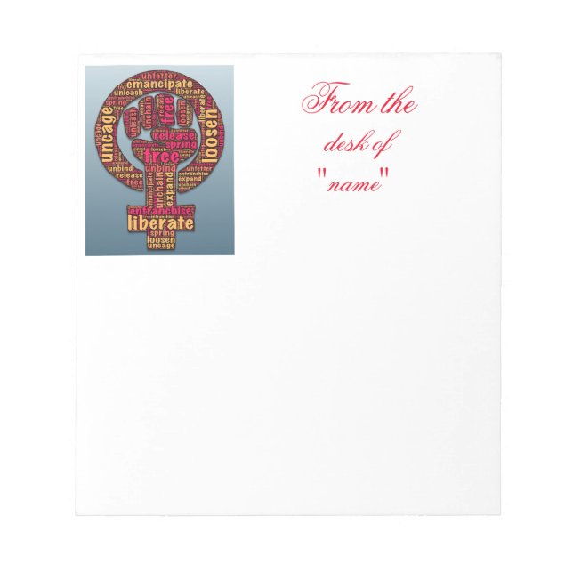 women's rights 2017 raised fist notepad (Front)