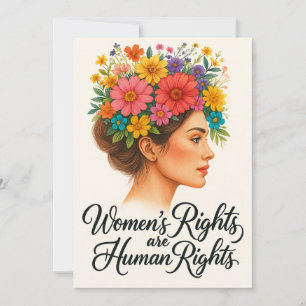 Women's Rights are Human Rights Floral Empowerment Thank You Card