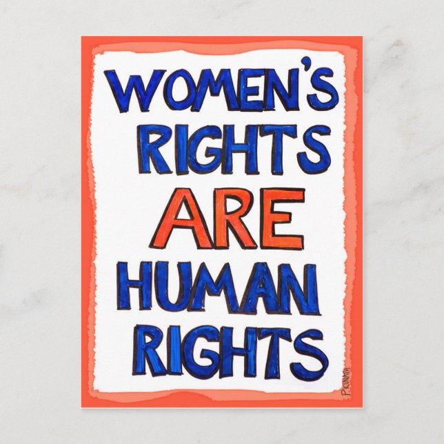 Women's rights are human rights postcard (Front)