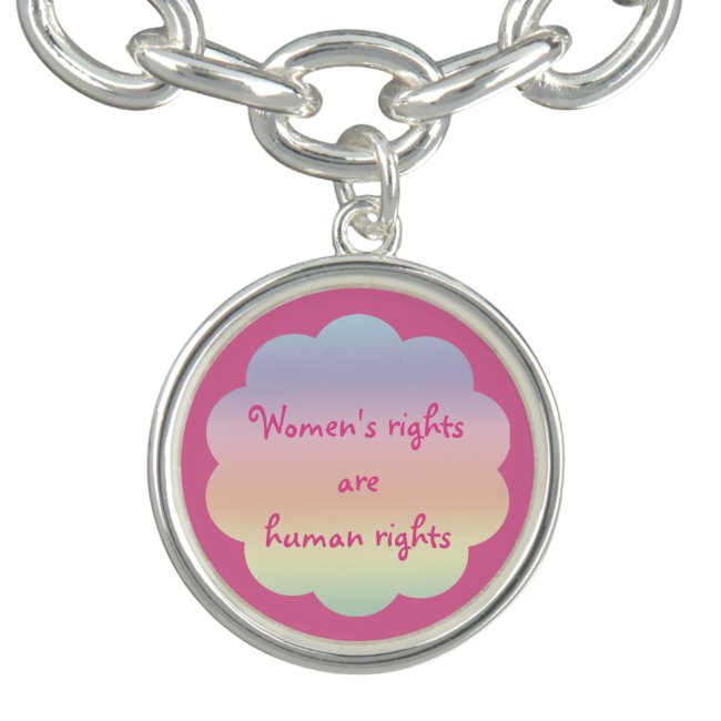 Womens Rights are Human Rights Rainbow Pink