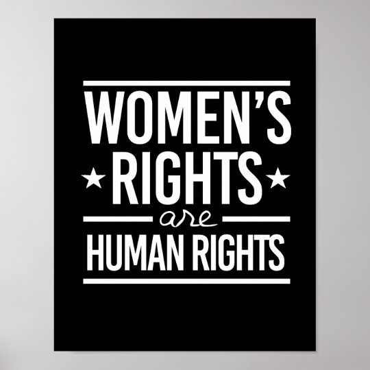 Womens Rights Are Human Rights White Poster