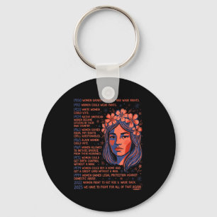 Womens Rights History Timeline Feminist Protest Ac Keychain