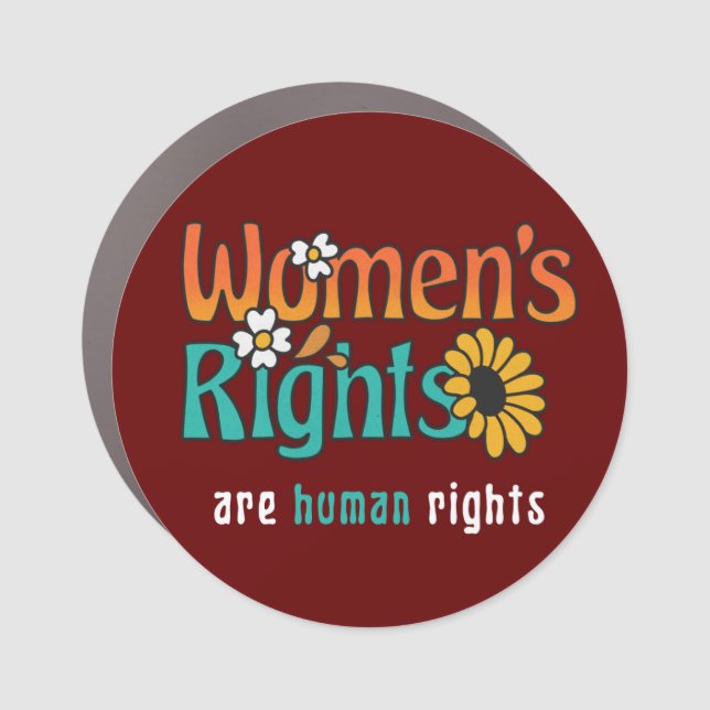 Women's Rights Human Rights Floral Quote  Car Magnet (Front)