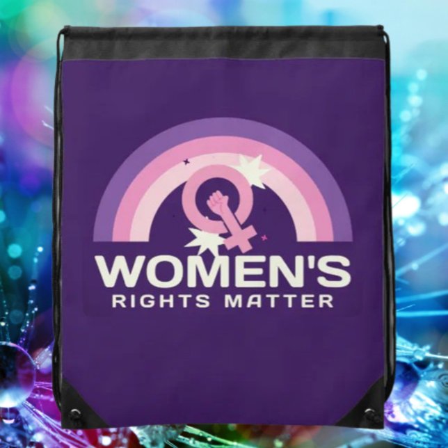 Women's Rights Matter Feminist Drawstring Backpack (Creator Uploaded)