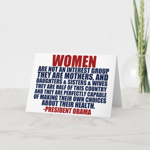 Womens Rights Obama Quote Card